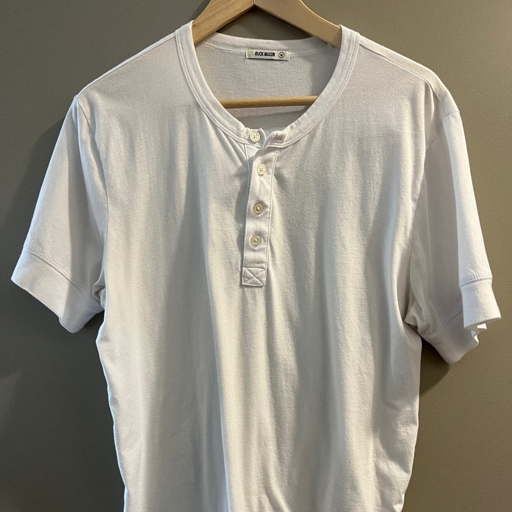 Buck Mason Short Sleeve Henley White
